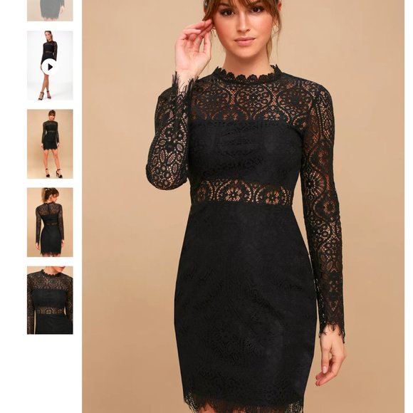Lulu's Appetite for Seduction Black Lace Dress - Picture 3 of 9
